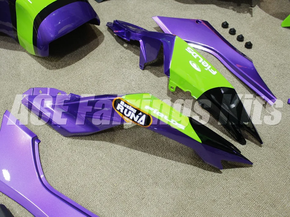 ABS полный обтекатель комплект для Kawasaki Ninja300 EX300 300R 2013 13 14 15 16 17 Обтекатели+ крышка бака фиолетовый зеленый