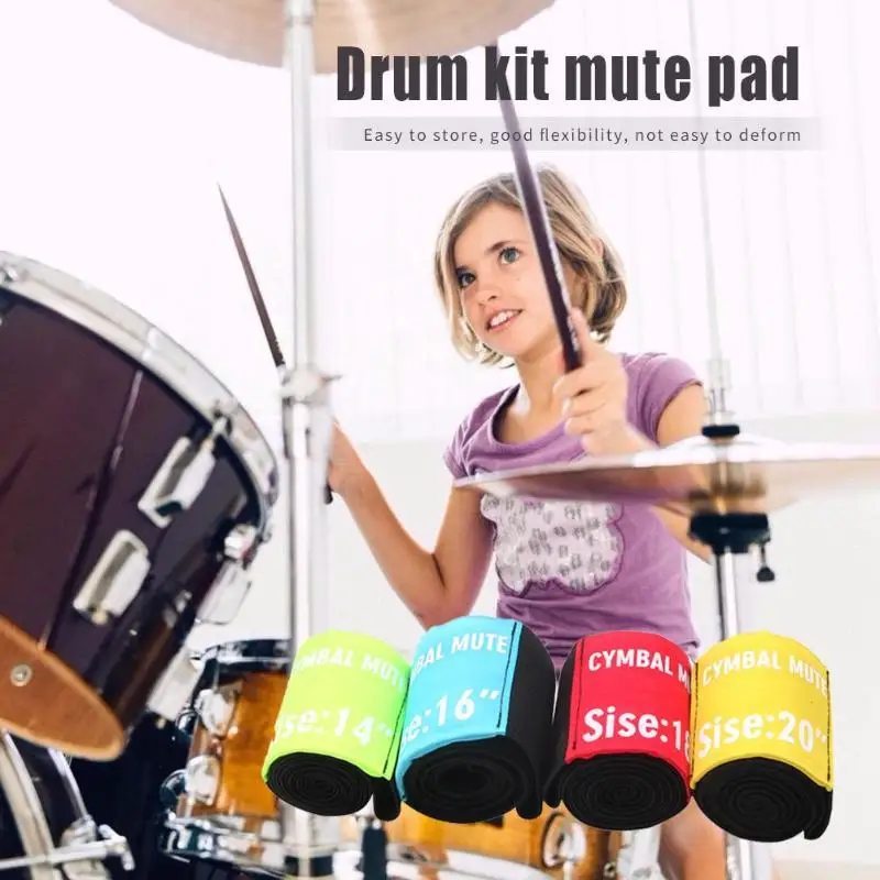 Percussie инструмент Аксессуары Mute подушки эффективная защита тарелки 14/16/18/20 дюймов 4 шт. барабан немой круг тормозные колодки