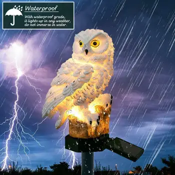 

Solar Garden resin owl Shape Light Garden Decoration Waterproof Outdoor Led Ip65 Lighting W3B4