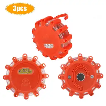 

3pcs IP44 LED Road Flare Red LED Safety Flare Flashlight Magnet Flashing Warning Night Lights Roadside Emergency Flares For Car