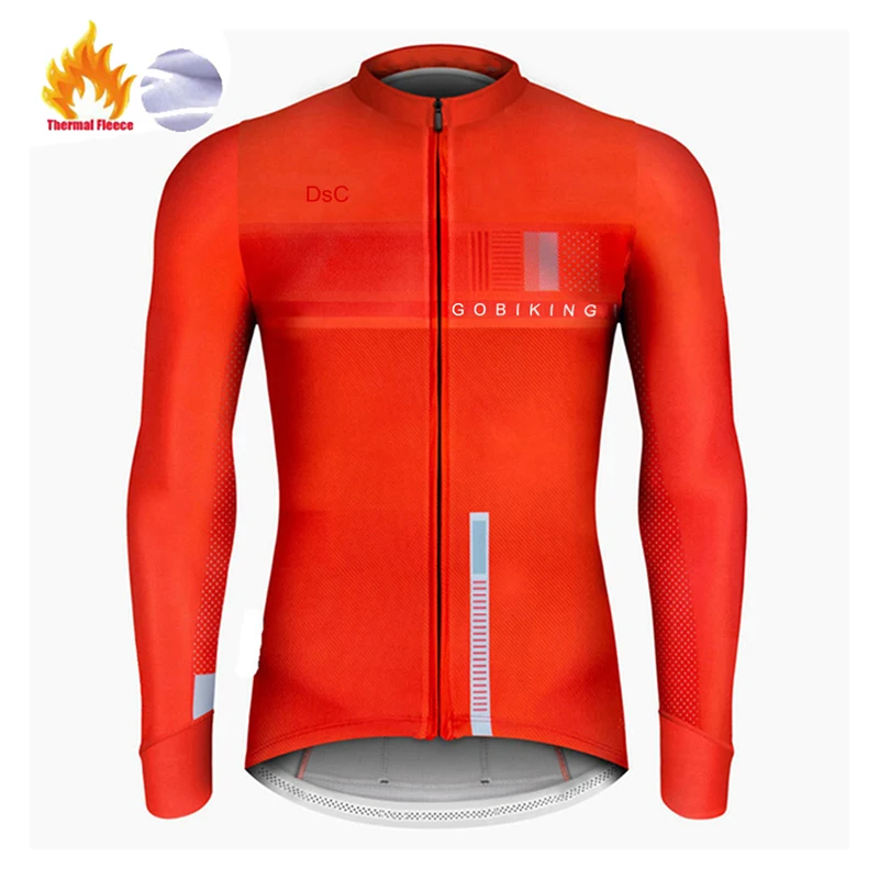 gobiking с длинным рукавом pro team maillot ciclismo invierno hombre Велоспорт Джерси ткань для мужчин и женщин зимний трикотаж - Цвет: fleece jersey 6