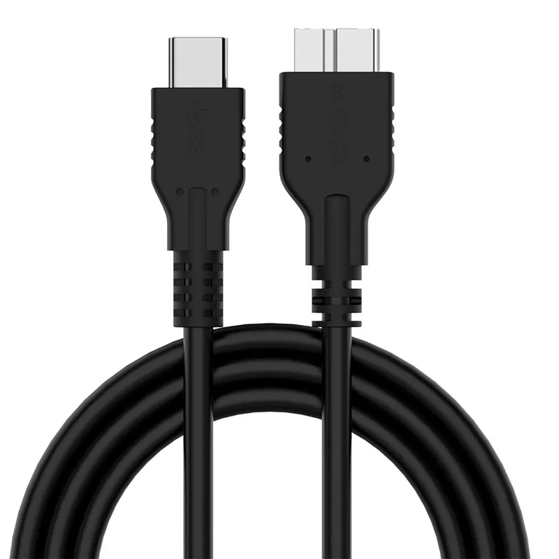 USB 3,1 type C к USB 3,0 Micro B Штекерный Кабельный соединитель быстрая Синхронизация данных Шнур для Macbook внешний жесткий диск ПК USB C кабель - Цвет: Черный