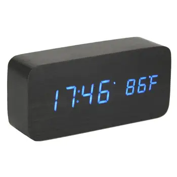 

Intelligent Sound Control Rectangle Snooze Clock ABS Exquisite Shape Beautiful Durable Electronic USB Table Desk Clock