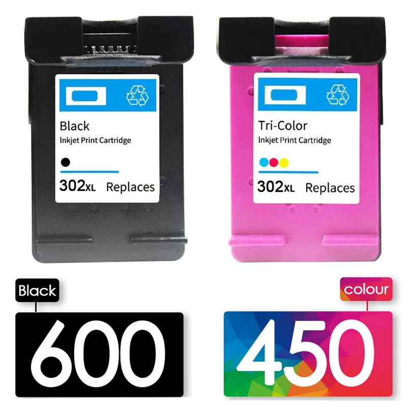 Картридж чернильный 302XL CMYK для HP 302 XL hp Deskjet 2130 1110 2138 3630 3632 Officejet 3830 3834 4650 | Компьютеры