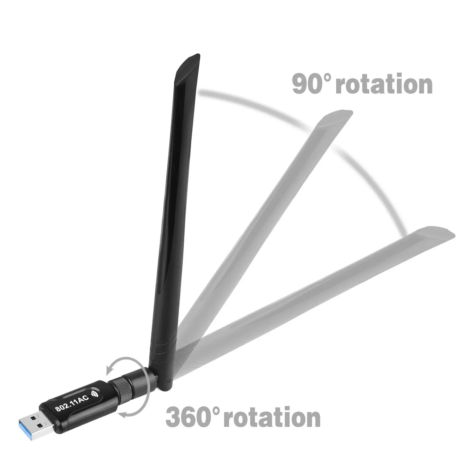 USB WiFi Dongle адаптер 1200 Мбит/с Беспроводная сеть для ноутбука Настольный ПК антенна