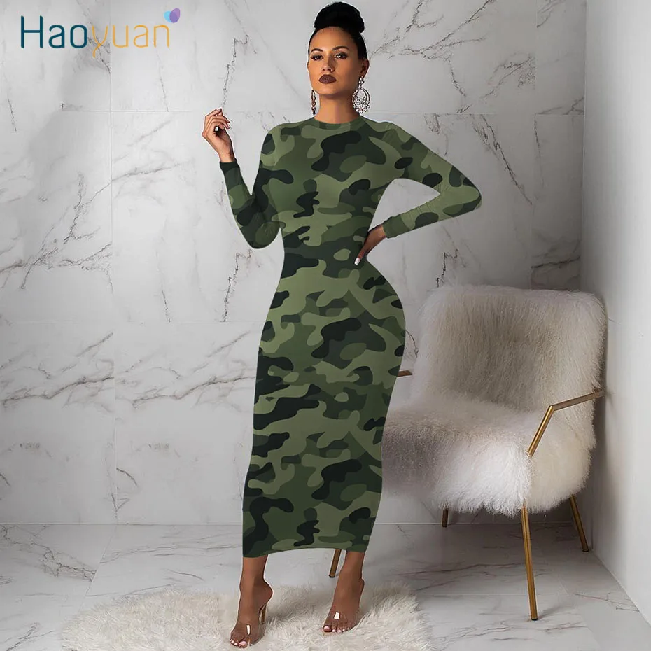Camo long sleeve dress Clearance