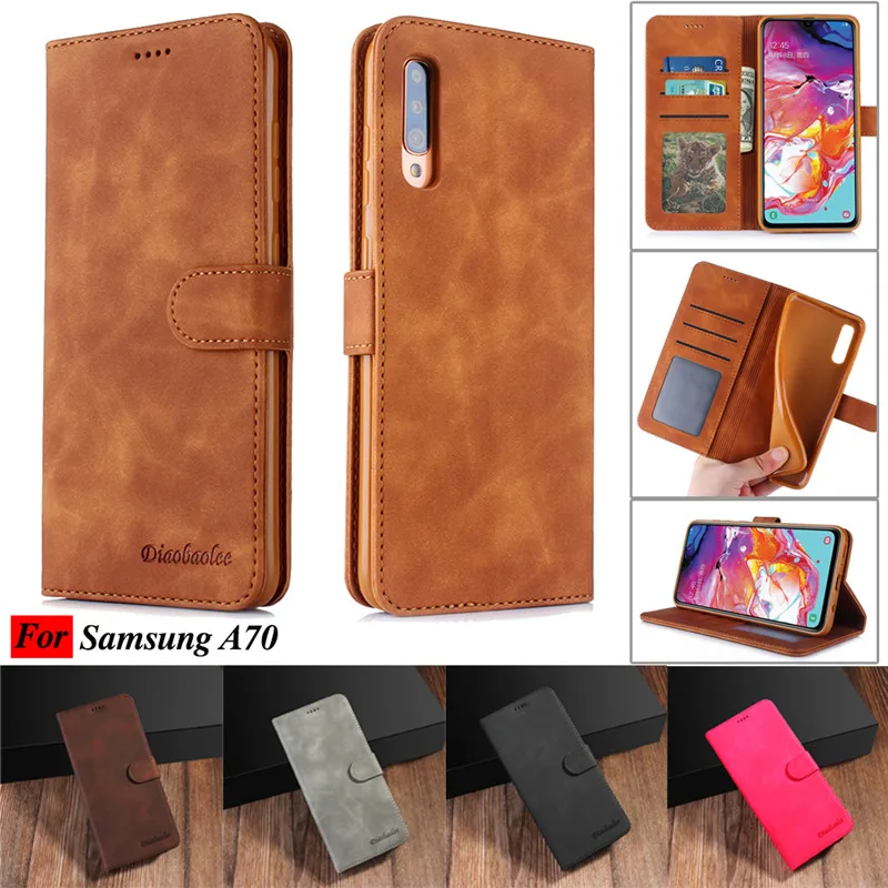 Для Samsung A70s A50s A20 A80 A7 A8 2018 кожаные винтажные чехлы бумажники для S8 S9 S10 plus Note10 с