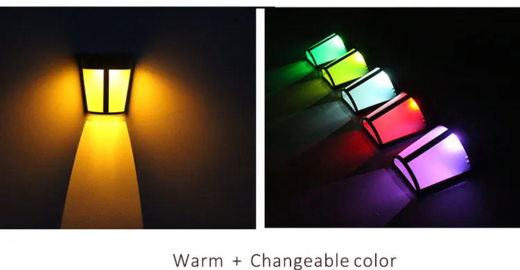Solar Power Light Control Wall Light 6 LED Garden Wall Lamp Waterproof Outdoor Night Light Yard Path Home Garden Security Lamp