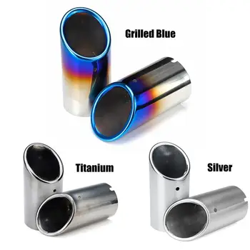 

Pair Rear Exhaust Muffler Tail Pipe Tips modified For VW Tiguan MK2 2017 2018 car accessories