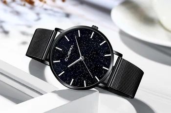 

CUENA Watches women fashion watch 2019 luxury brand Quartz Watch lady Mesh Stainless Steel Womens Watches Relogio Feminino Clock