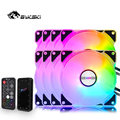 Чехол для ПК Bykski вентилятор с регулировкой RGB охлаждения 120 мм тихий компьютерный
