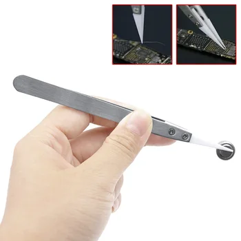 

3pcs New Non Conductive Ceramic Tweezers IC SMD SMT Tweezers Heat Resistant 1400 Degree Hand Tools