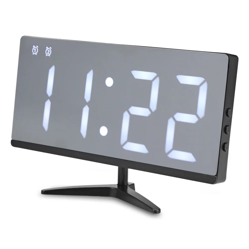 Светодиодный зеркальный цифровой электронные часы с будильником Часы Настольный Многофункциональный Повтор ночной дисплей светодиодный настольный USB кабель часы