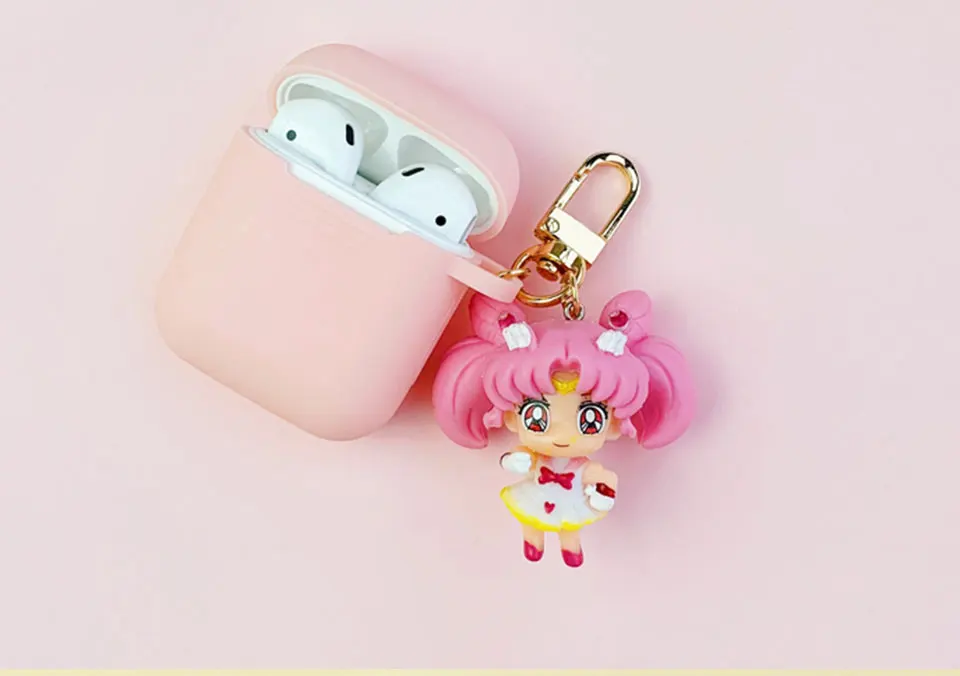 Симпатичные корейские украшения для девочек чехол для Apple Airpods 1 2 Bluetooth наушники аксессуары безрукавный чехол для гарнитуры коробка подвесной брелок с кольцом