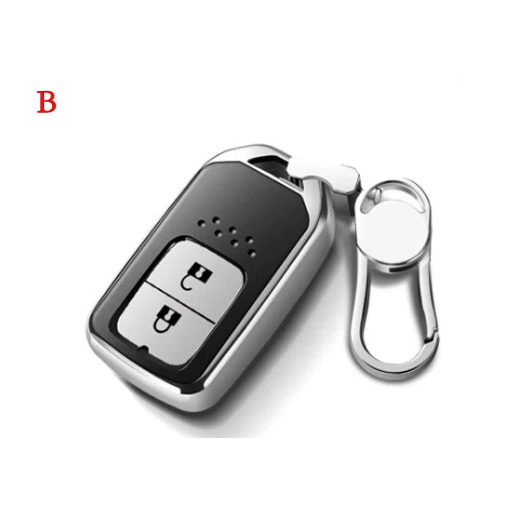 ТПУ чехол для ключей автомобиля ключ чехол оболочка для Smart ключа для Honda Civic CR-V Accord XR-V Spirior 2/3/4 пуговицы автомобильные аксессуары - Название цвета: B Silver