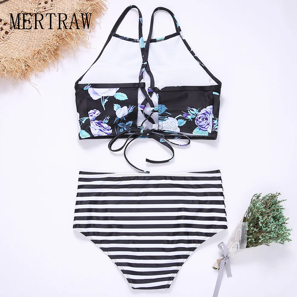 

2019 Europe and the United States wrapped chest printed bikini Brazil two-piece swimsuit explosion models ladies swimsuit bikini
