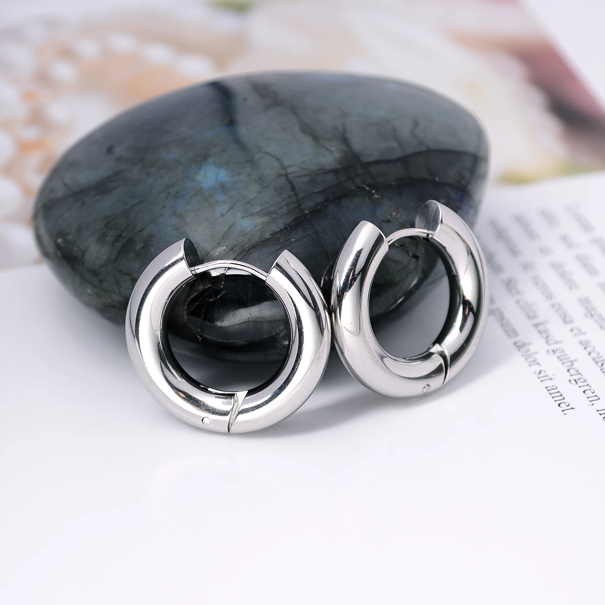 Classic Stainless Steel Fat Chunky Hoop Earring For Women