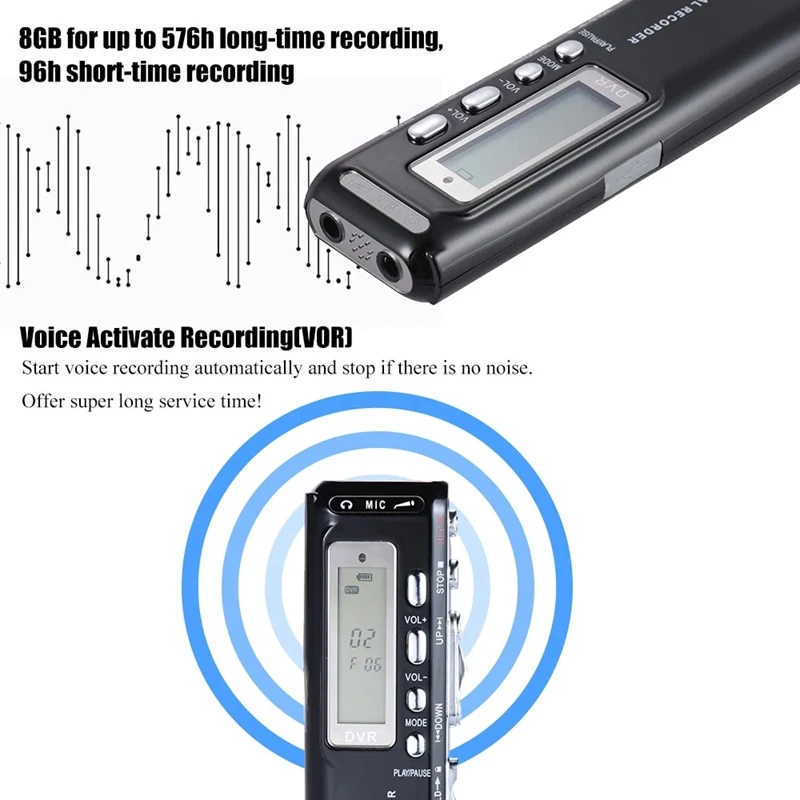 Sk-010 8 Гб цифровой Аудио Диктофон Mp3 музыкальный плеер Голосовая активация Var A-B повторная петля