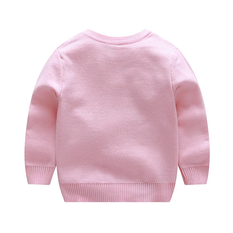 Autumn And Winter New Style Sweater Girls Crew Neck Korean-style Children Double Layer Thick Children Cotton Pullover Sweat