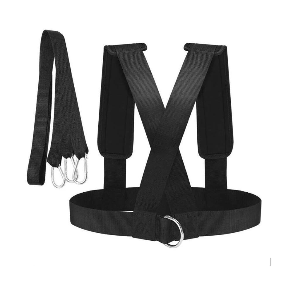 Football Speed Training Harness Vest soccer Adjustable Shoulder Strap Band Rope Cord Kit Traine Outdoor Exercise Equipment New - Цвет: Черный