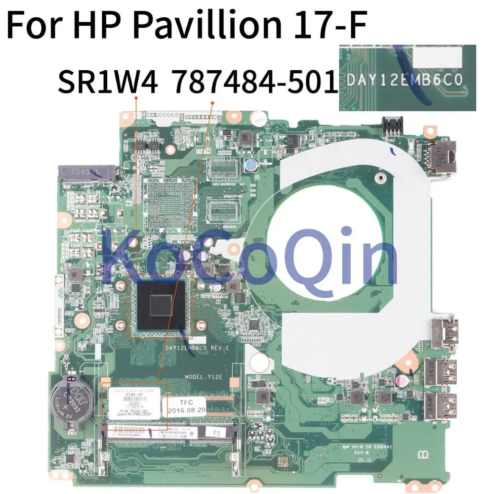 Laptop Motherboard para hp Pavilion 17-f Kocoqin 17 Polegada 17-f160nr Core N2830 Sr1w4 Day12amb6d0 Mainboard 787484501 787484601 Placa-mãe para notebook - Imagem 2