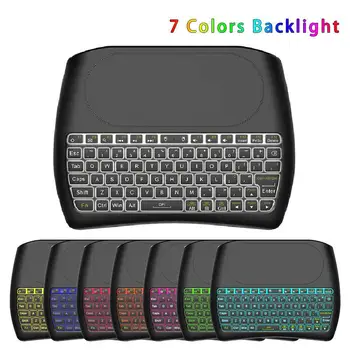 

Bluetooth Keyboard 2.4GHz Wireless Mini Keyboard Air Mouse Touchpad 7 color backlit for Android TV BOX H96 max X88 Pro