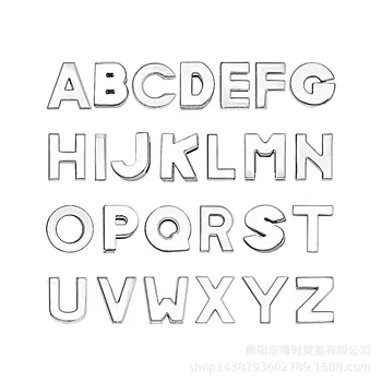 

[10mm Shiny Side Lettered] Alloy Shiny Side Bold Lettered Sparkling Style Lettered Chromium Color Lettered