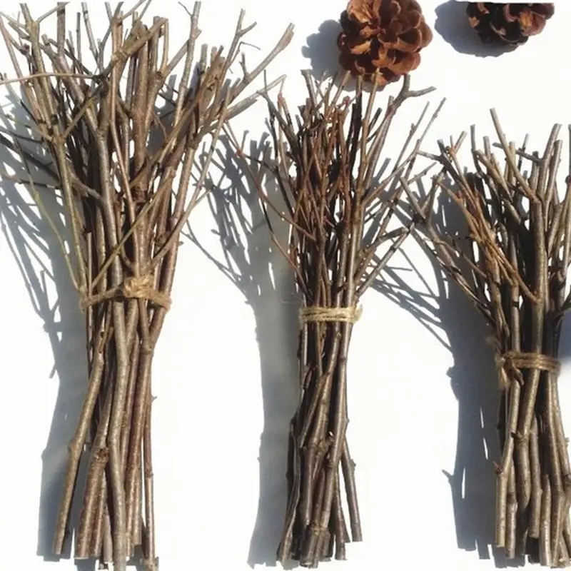 15PCS 15CM Christmas Simulation DIY Handmade Creative Pine Cones Sticks Dry Branches Wooden Sticks for DIY Crafts Photo Props