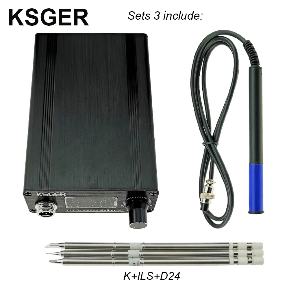 Sets 3 KSGER T12 OLED паяльная станция T12 железные наконечники STM32 DIY Собранные наборы ABS пластик FX9501 ручка электрические инструменты Сварка Отопление - Цвет: Sets 3