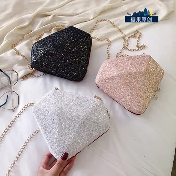 

Chain bag female 2020 new fashion creative one-shoulder bag girl-spangled diamond cute casual cross-body bag