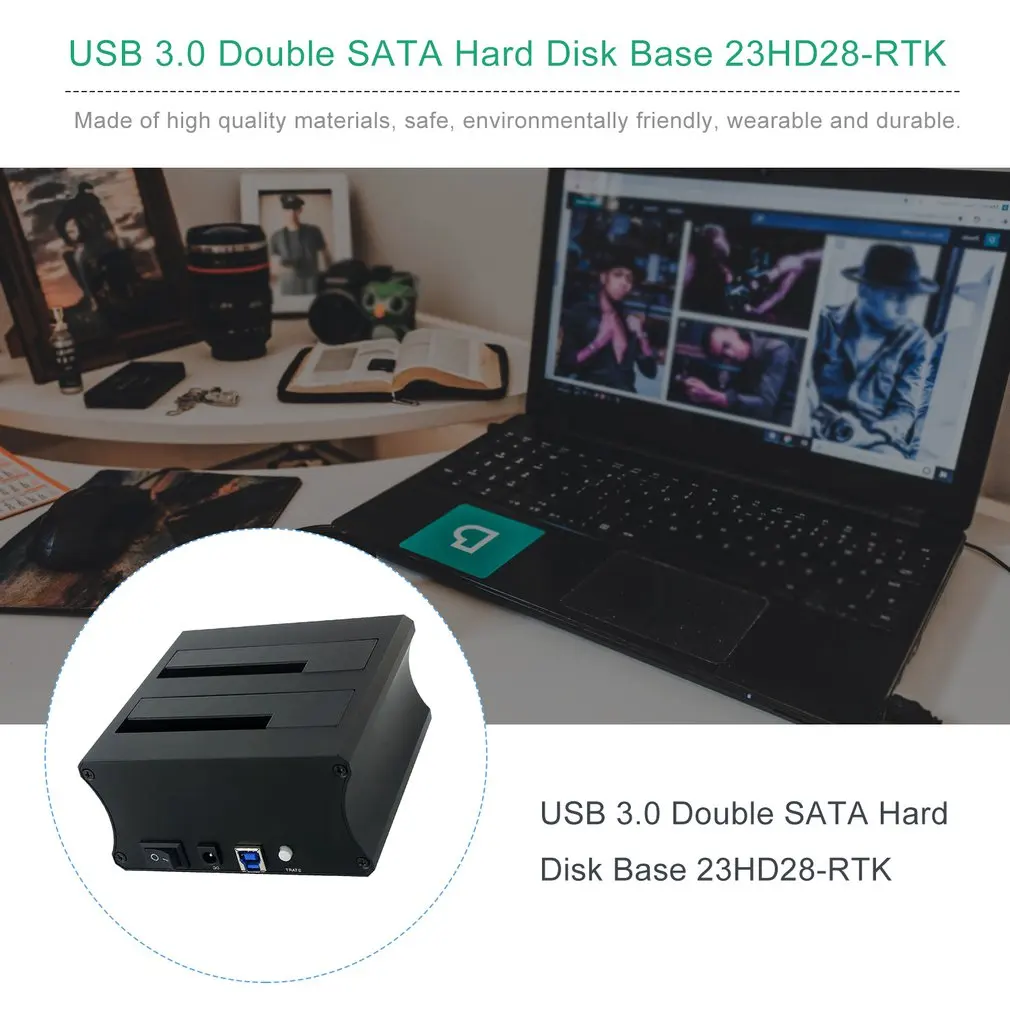 23HD28-RTK Double Hard Drive Extended Base eSata USB3.0 Hub 2." 3.5" SATA IDE HDD Extended Base for Computer