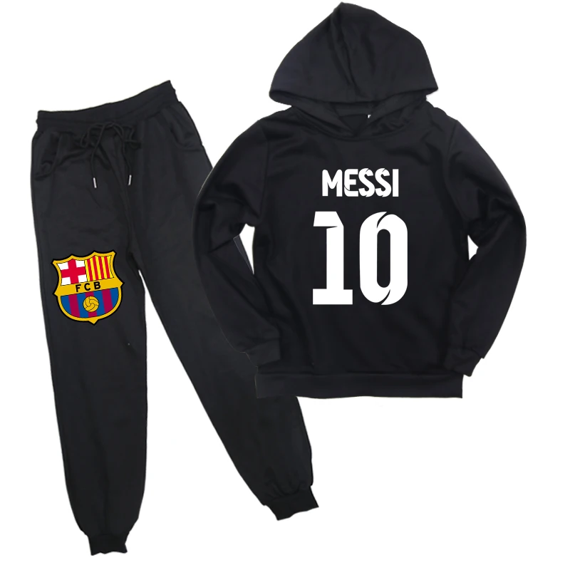 11 Дети Мальчики Девочки Messi 10 Толстовка брюки костюм толстовки повседневный комплект из свитера с брюками пуловеры топы для детей Сюрприз подарок - Цвет: 11