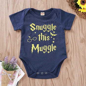 

3-18M Short Sleeve Letter Triangle Newborn Baby Girl Jumpsuit Overalls Unisex Summer Bodysuit Baby Boy Clothes ropa bebe