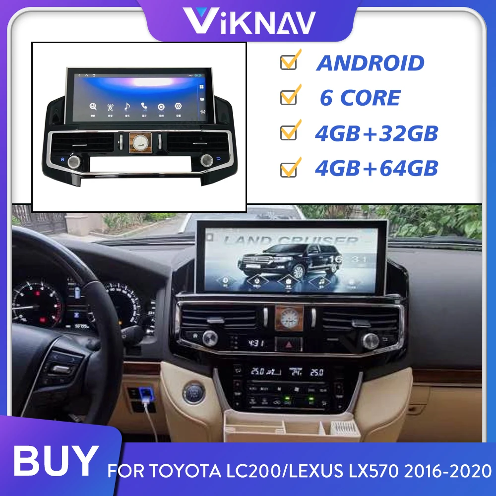 Автомобильная магнитола на Android для Toyota Land Cruiser LC200 автомобильный мультимедийный