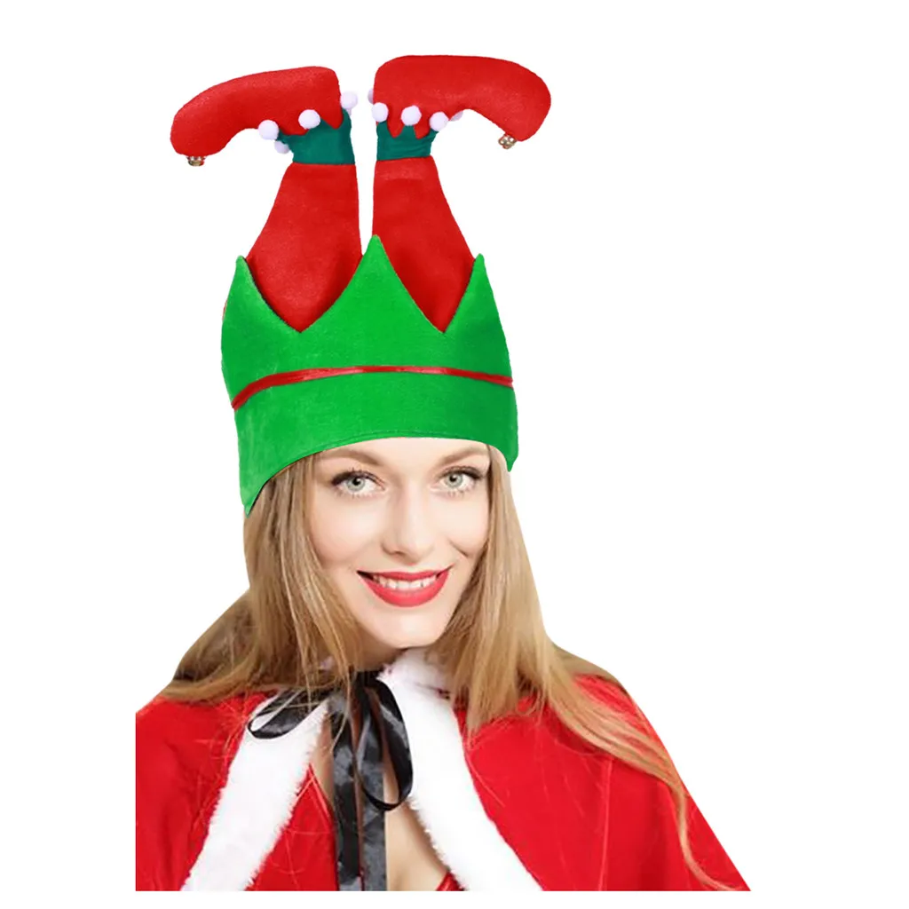 Christmas Hat Children's Adult Hat Cute Elf Cap Plus Velvet Warm Cap Funny Party Costume Cap шапка бини muts bonnet כובעים#E