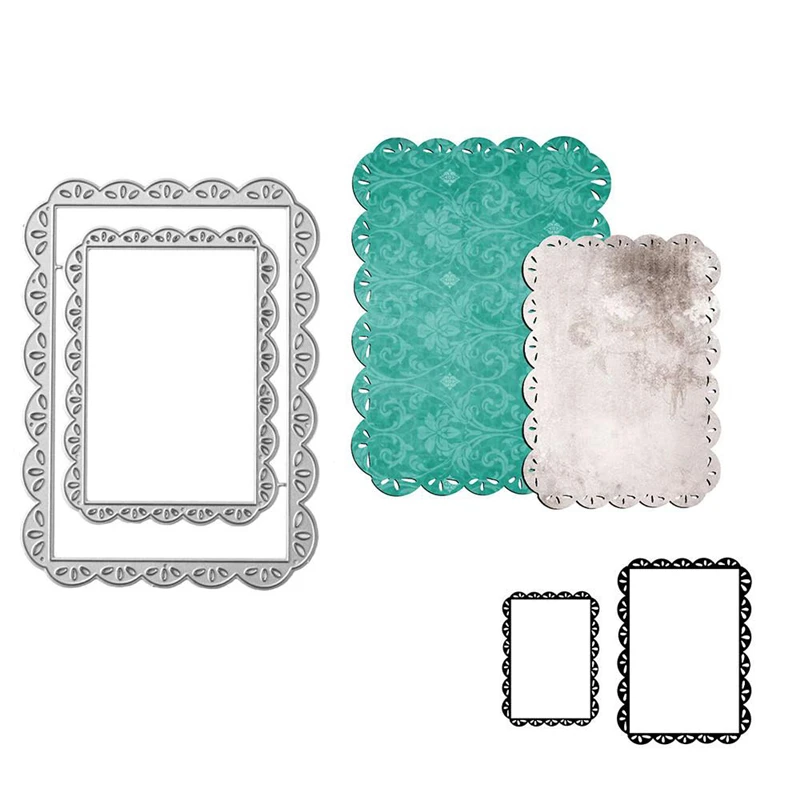 

Naifumodo Nested Lace Rectangle Frame Metal Cutting Dies DIY Etched Dies Craft Paper Card Making Scrapbooking Embossing New 2019