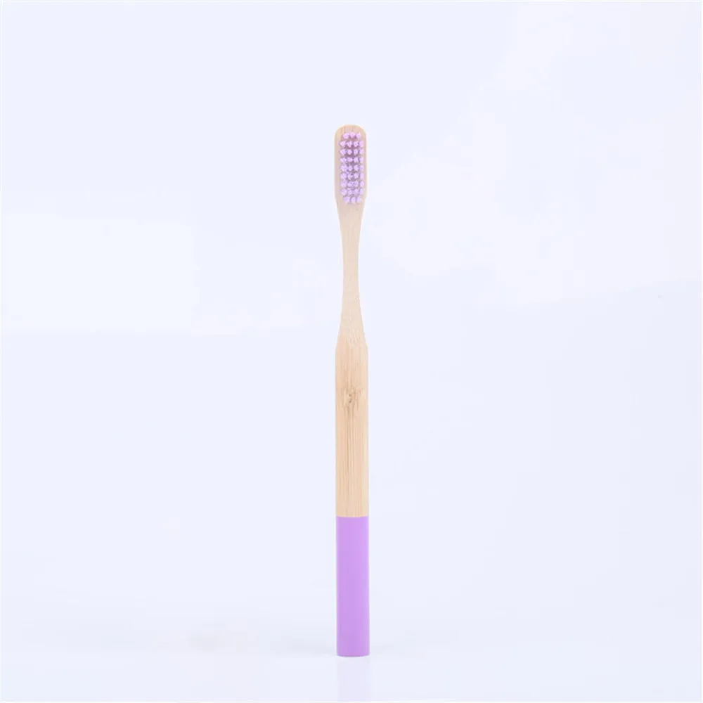 1/2 шт бамбуковые деревянные Зубная щётка для окружающей среды здоровья мягкие волокна древесины Зубная щётка es, способный преодолевать Броды для взрослых детей зубная щетка Eco продукты - Цвет: Violet Tail