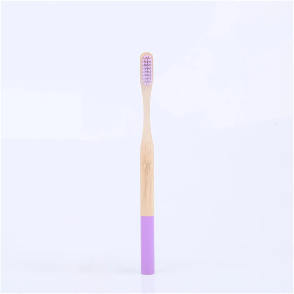 Violet Tail 1/2 шт бамбуковые деревянные Зубная щётка для окружающей среды здоровья мягкие волокна древесины Зубная щётка es, способный преодолевать Броды для взрослых детей зубная щетка Eco продукты - Цвет: Violet Tail