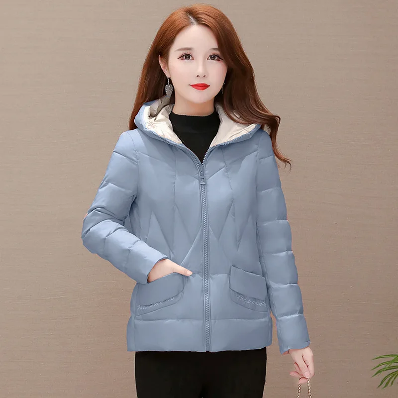 

Solid Color Simple Short Hooded Warm Cotton Coat 2019 Winter New Style Korean-style Slim Fit Commuting-Style Cotton-padded Cloth