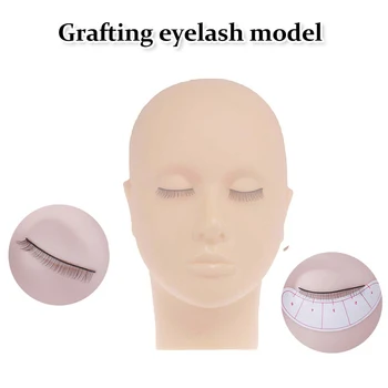 

1pc Brand New Make Up Model Massage Training Heads Mannequin Flat Head Silicone Practice False Eyelash Extensions Tool