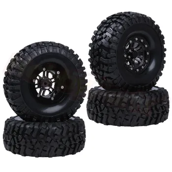 

4 Pieces 120mm RC 1/10 Scale Crawler Aluminum 1.9" Beadlock Wheels & Tires for Traxxas TRX4 Axial SCX10 II 90046 90047 RC4WD D90