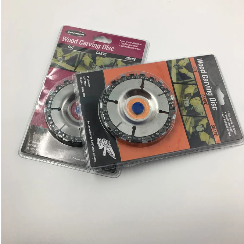 1PCS 4" 22 Tooth Grinder Disc and Chain 13000 RPM Wood Carving Tools 5/8" Arbor Fine Cut Chain For 100/115 Angle Grinder