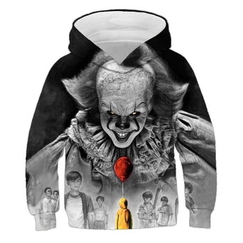 

Movie Stephen King IT Clown Pennywise 3D Printed Hoodie Cosplay Costume Boy Girl Cartoon Clown Halloween Sweatshirt