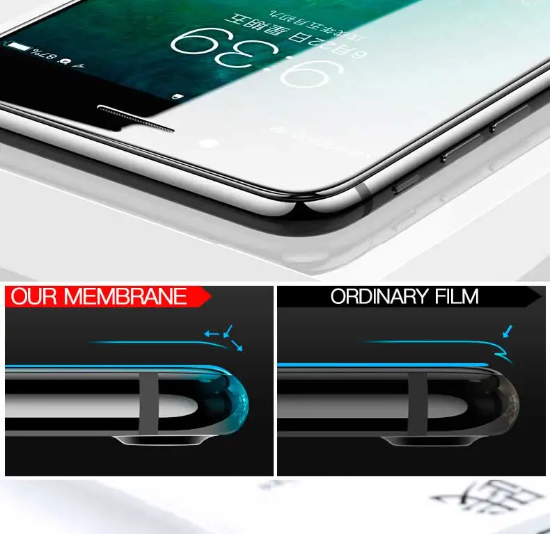 200D изогнутое защитное стекло с мягкими краями для iPhone 6, 6 S, 7, 8 Plus, X, XR, защита экрана, Tmpered стекло на iPhone Xs 11 Pro Max пленка