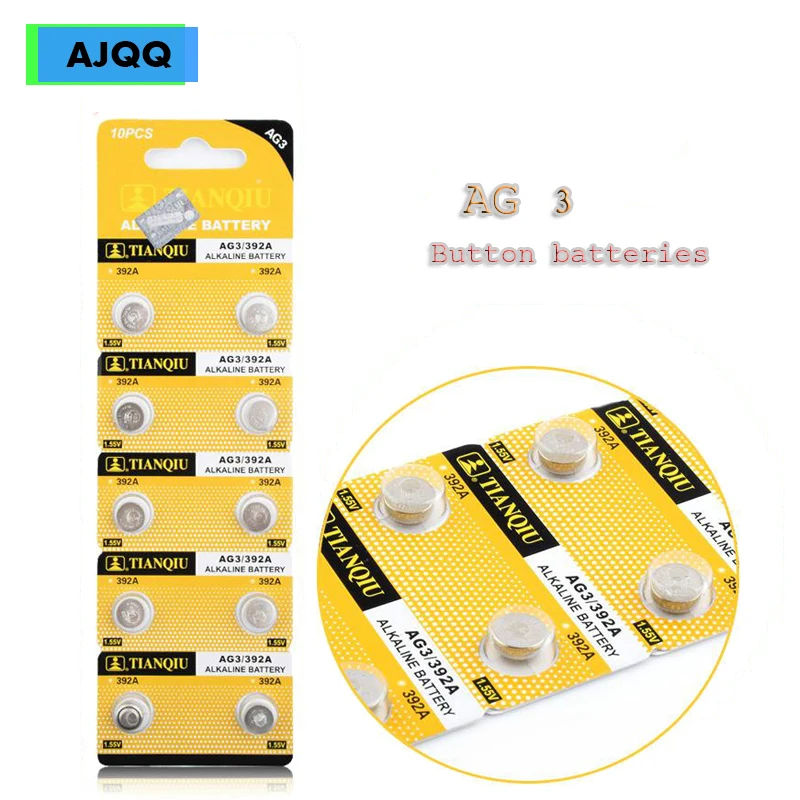 

Manufacturers sell 70PCS 1.55V battery button parts AG3 392A L736 LR41 392384 SR41SW CX41 192 AG 3 G3 LR736 SR41 alkaline button