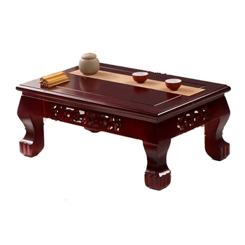 

Solid wood carved window table European-style tatami tea table modern minimalist table