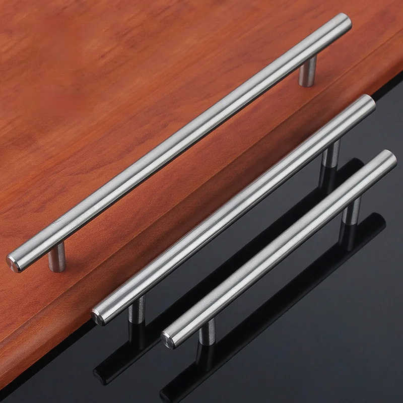 4" ~ 24" Stainless Steel Handles Diameter 10mm Kitchen Door Cabinet T Bar Straight Handle Pull Knobs Furniture Hardware