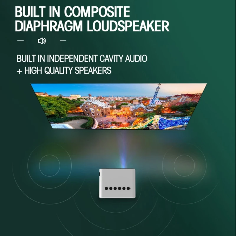 T500 1920x1080P 80 Lumens Portable Mini Home Theater LED HD Digital Projector With Remote Control & Adaptor