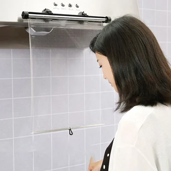 

Multifunctional retractable kitchen oil-proof roller blind transparent PVC Material Safe Cooking Oil-proof Roller curtain Blind