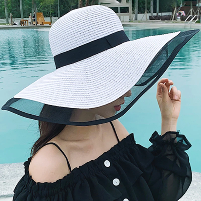 Fashion Summer Women Wide Brim Floppy Bohemia Cap Bucket Beach Sun Hat US Seller 